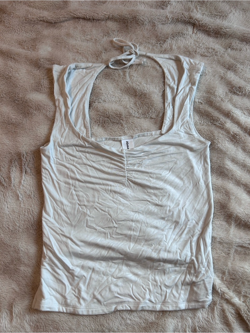 Abound white Scoop-Back Tank with Tie